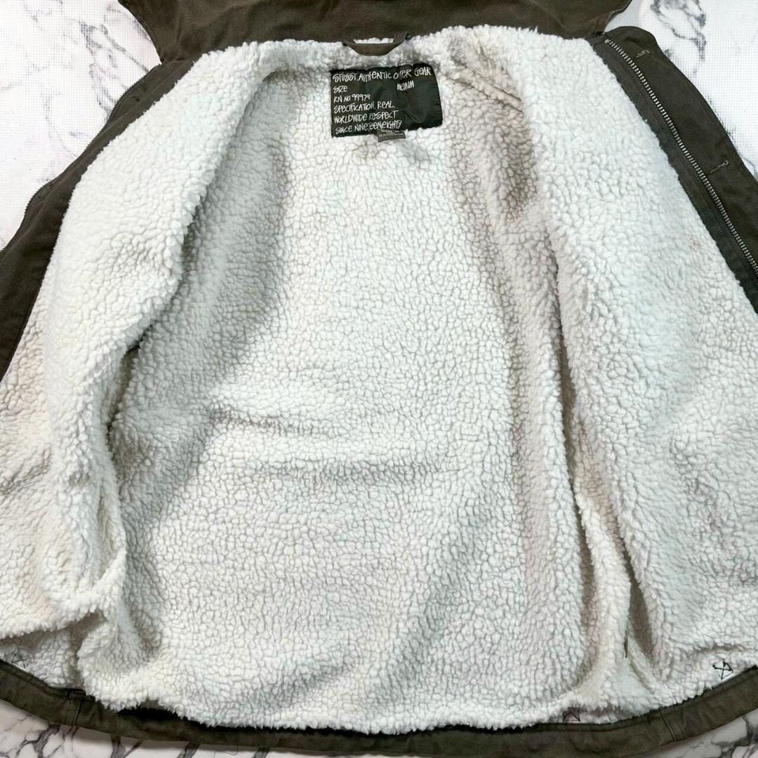 ✨00s✨Stüssy ミリタリー 裏地 ボア ジャケット M カーキ メンズ