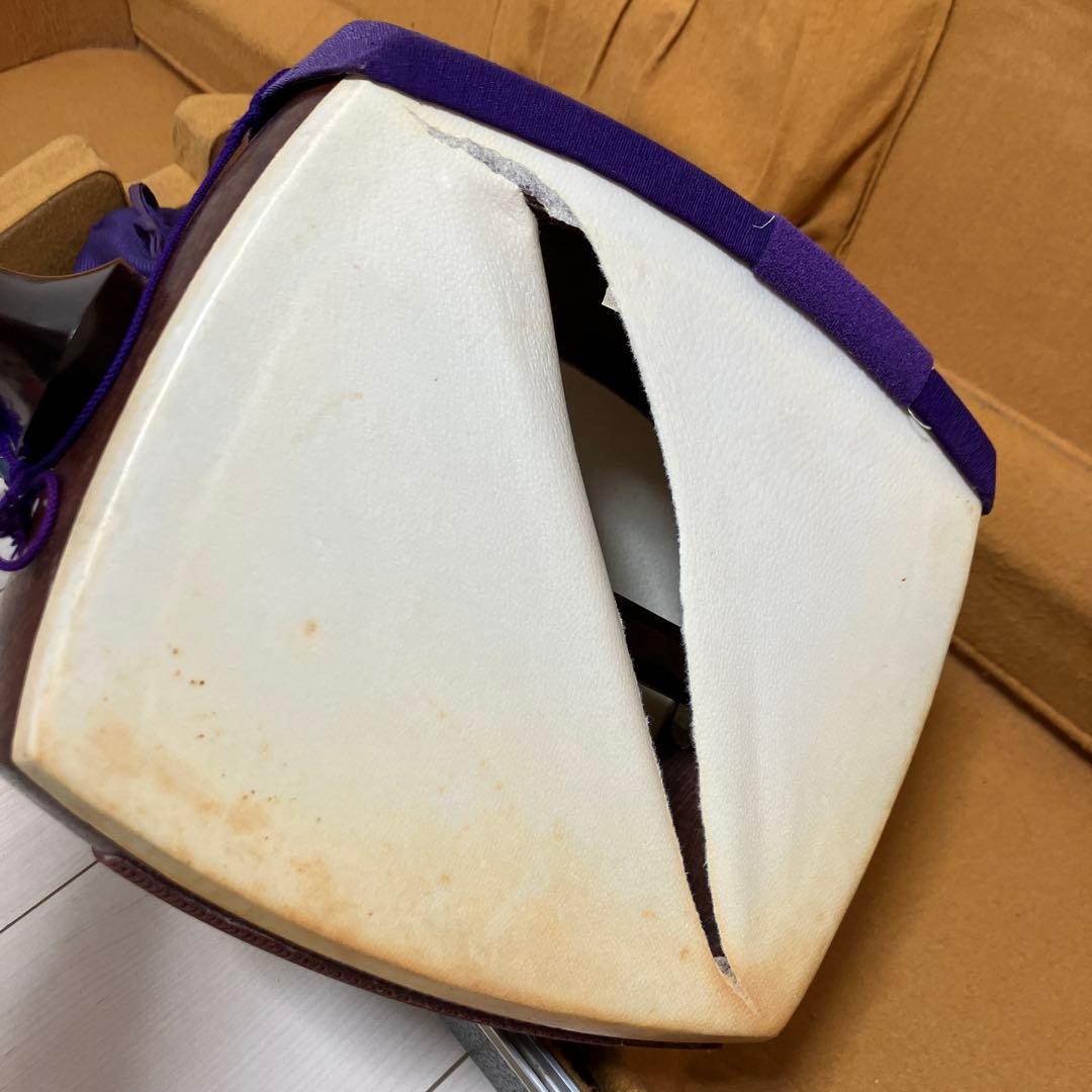 【太棹】三味線 溝 紅木　五厘太　綾杉胴　全長約95cm ハードケース付き