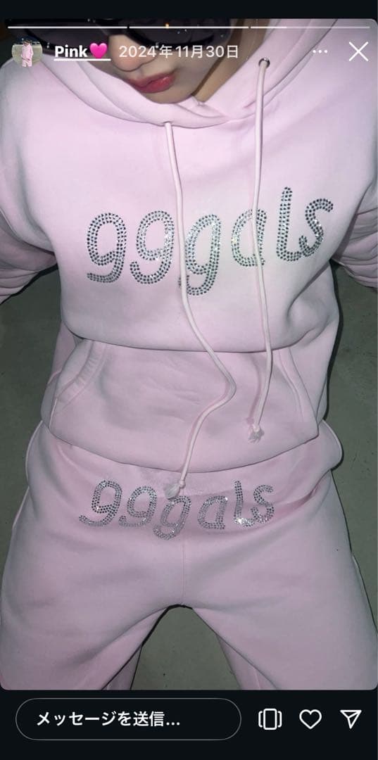 完売品99galsピンクスウェットセットアップ上下