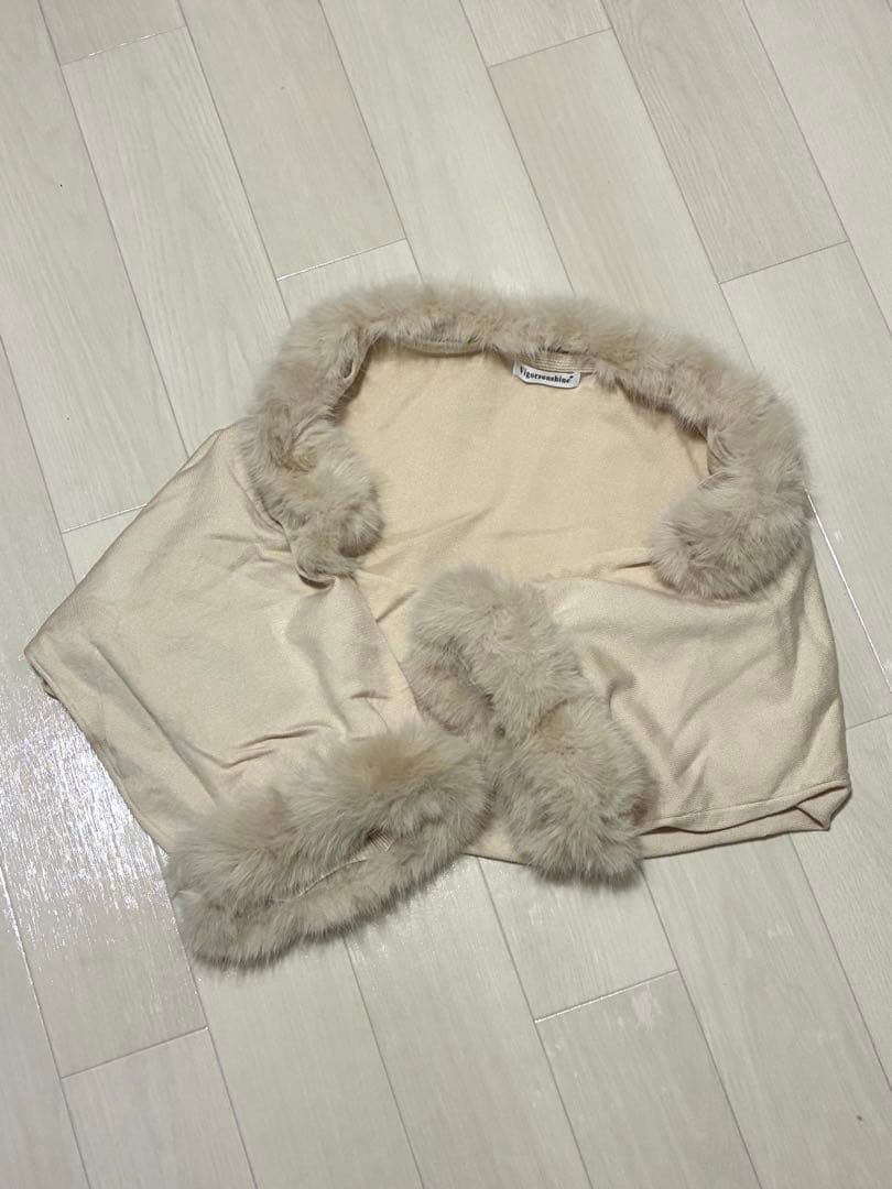 【即日発送】elmyu ファーポンチョカーデ×チェーンワンピset パーティー白