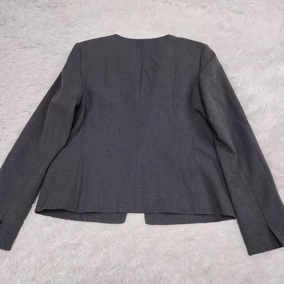 【美品】PLST セットアップ スカートスーツ 洗濯可 ウォームリザーブ グレー