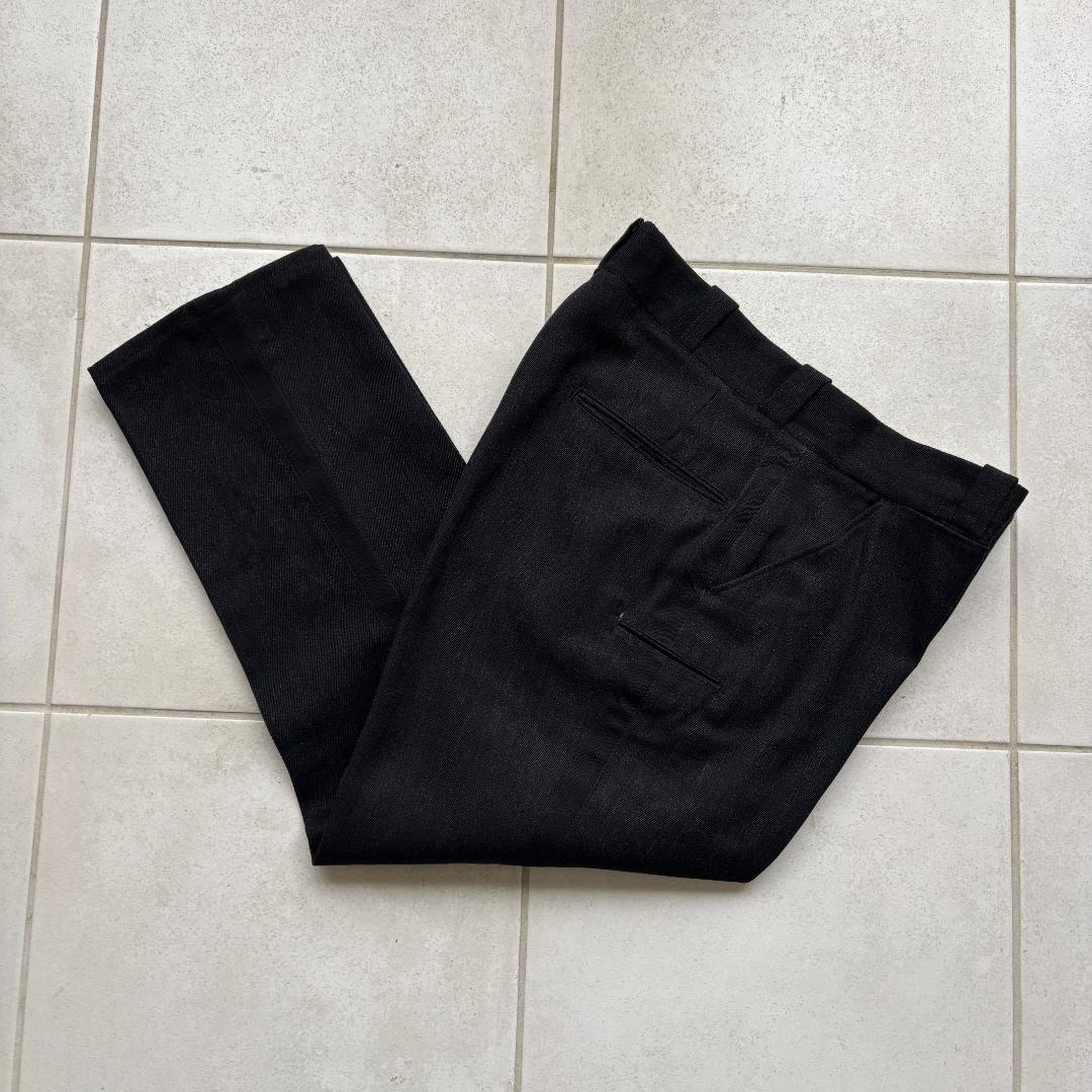 50sビンテージ ブラックウィップコード ウールワークパンツ フリスコパンツ