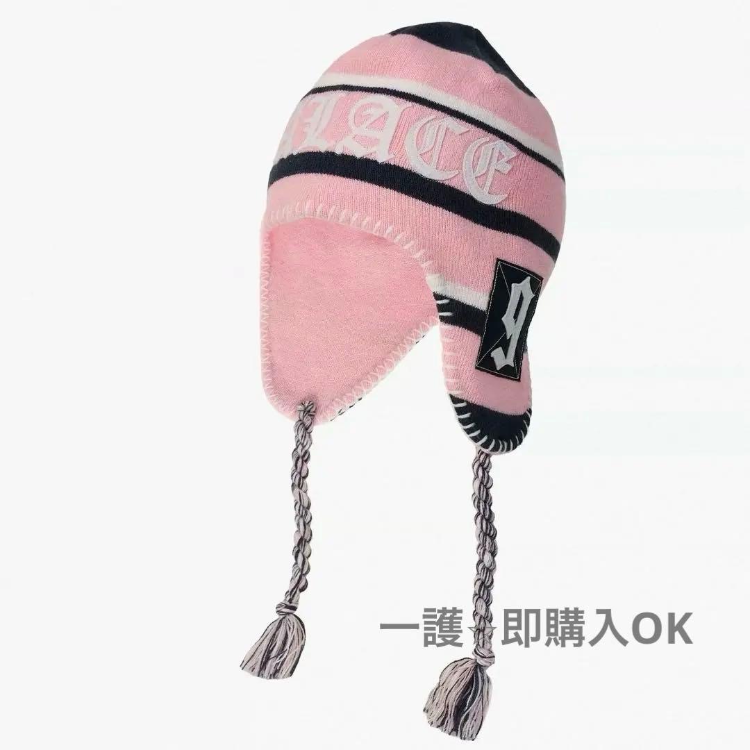 PALACE × UNION ペルビアンビーニー ネイビー／ピンク