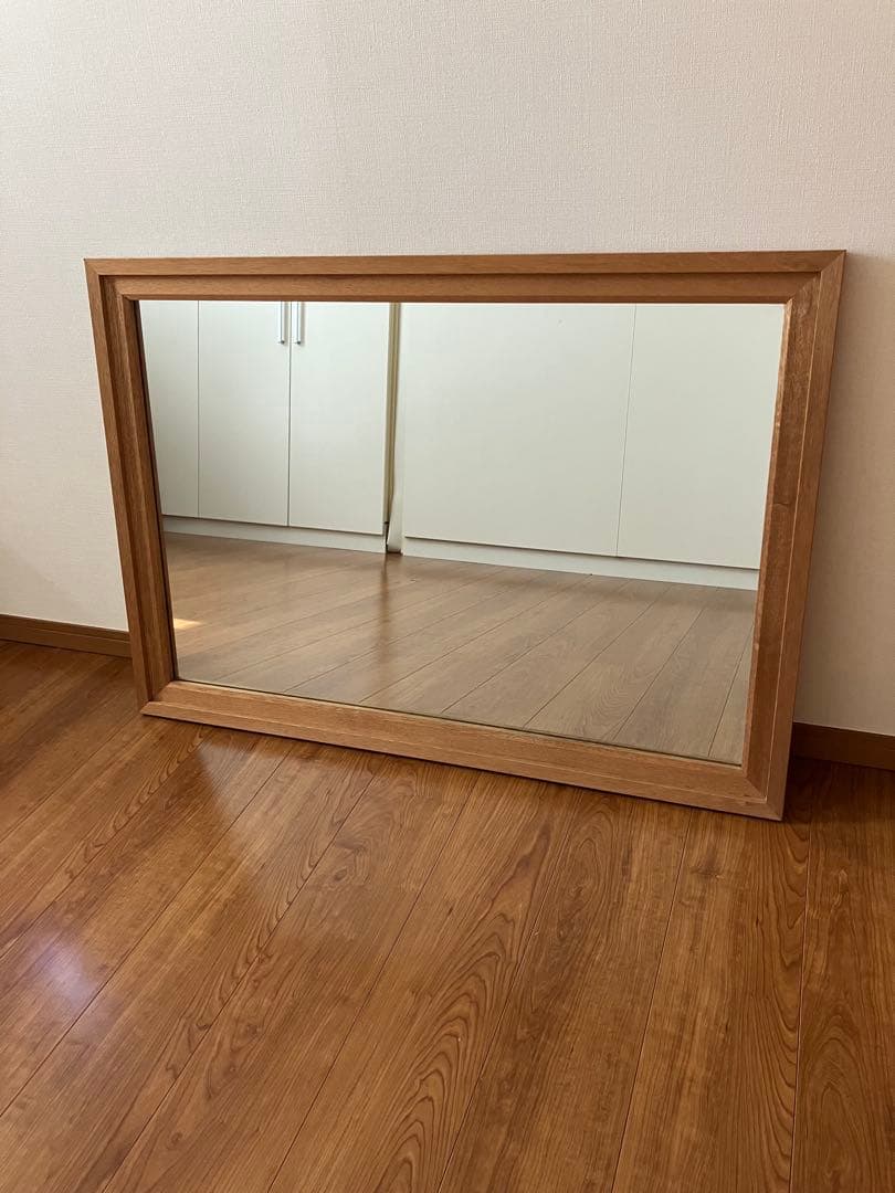 木製　鏡　立て掛け　ウォールミラー　姿見　大型