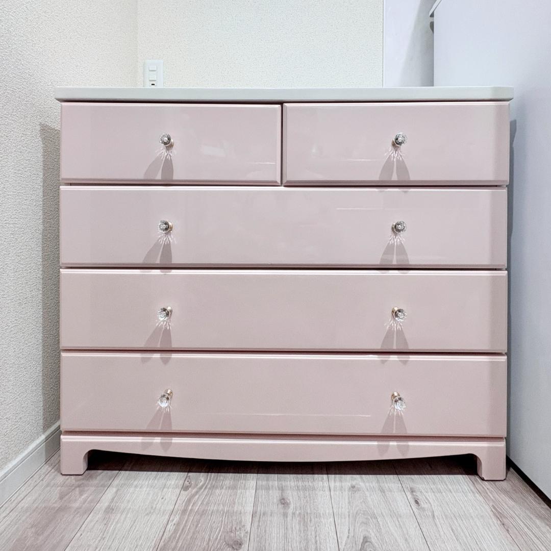 【海雪】4段チェスト ピンク 姫系