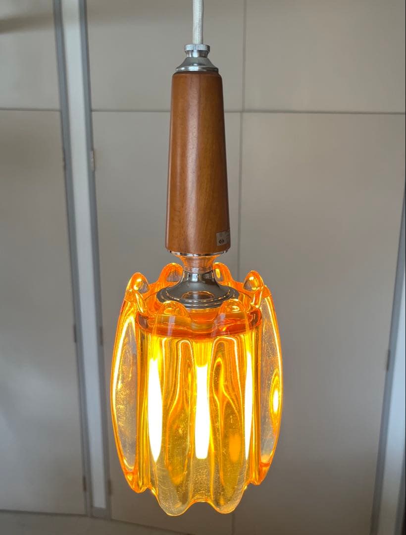 ヴィンテージ　70's ペンダントランプ　ミッドセンチュリー レトロモダン