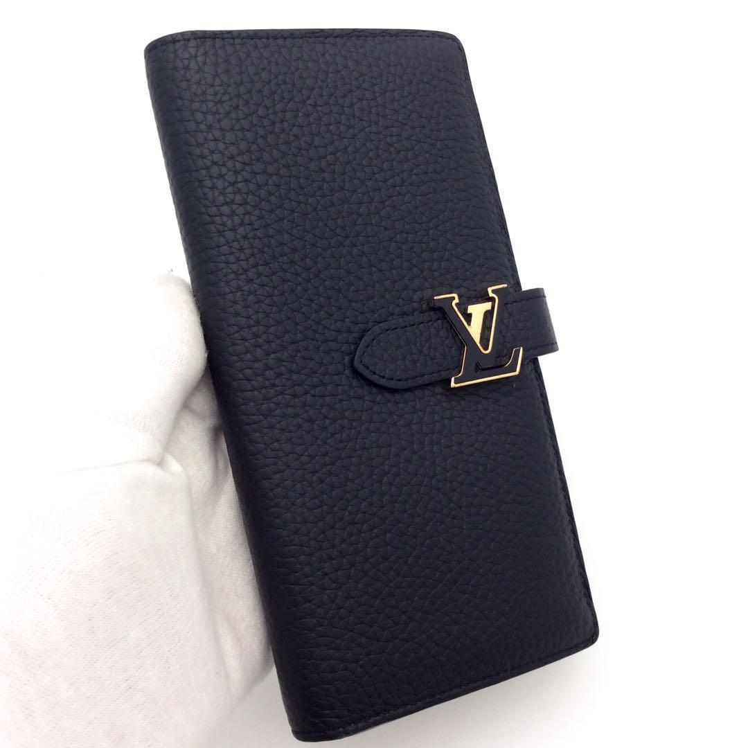 ルイヴィトン トリヨン 黒 LVヴェルティカルウォレット 長財布 ICチップ