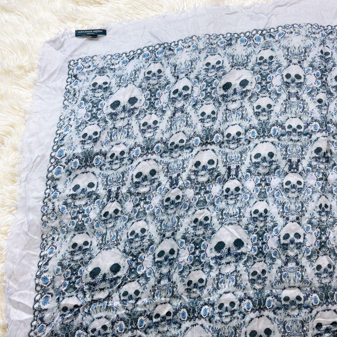 極美品✨ Alexander McQUEEN スカーフ大判 ドクロ スカル シ