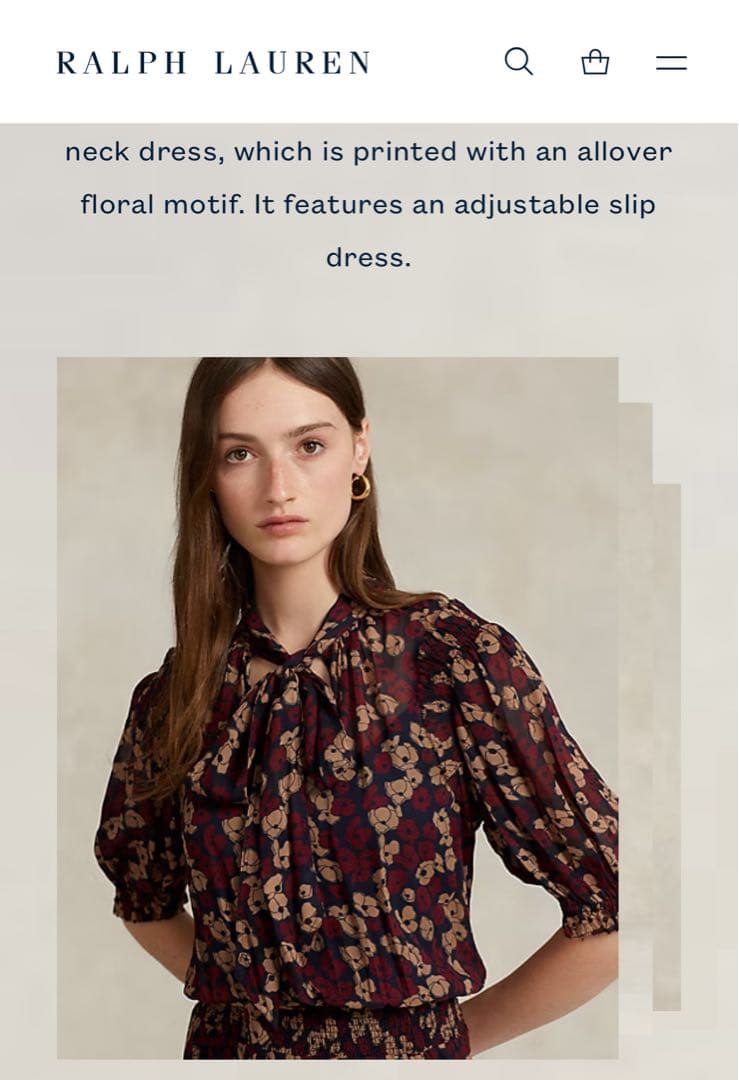 【最終値下げ】Polo Ralph Lauren フローラルタイネックドレス