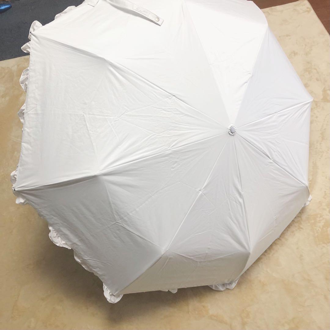 【シロノサクラ】ホワイト 折りたたみ傘 UVカット100%