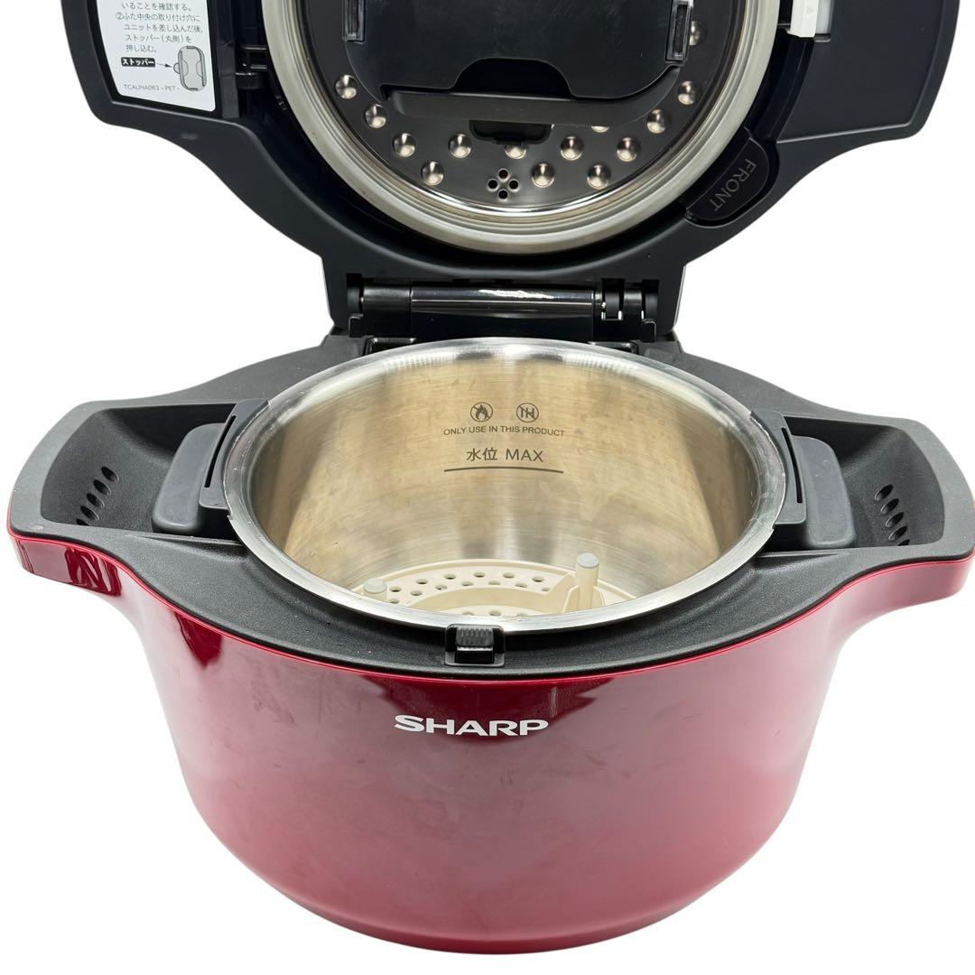 SHARP ヘルシオ 水なし自動調理鍋 KN-HT16E-R 1.6L 美品