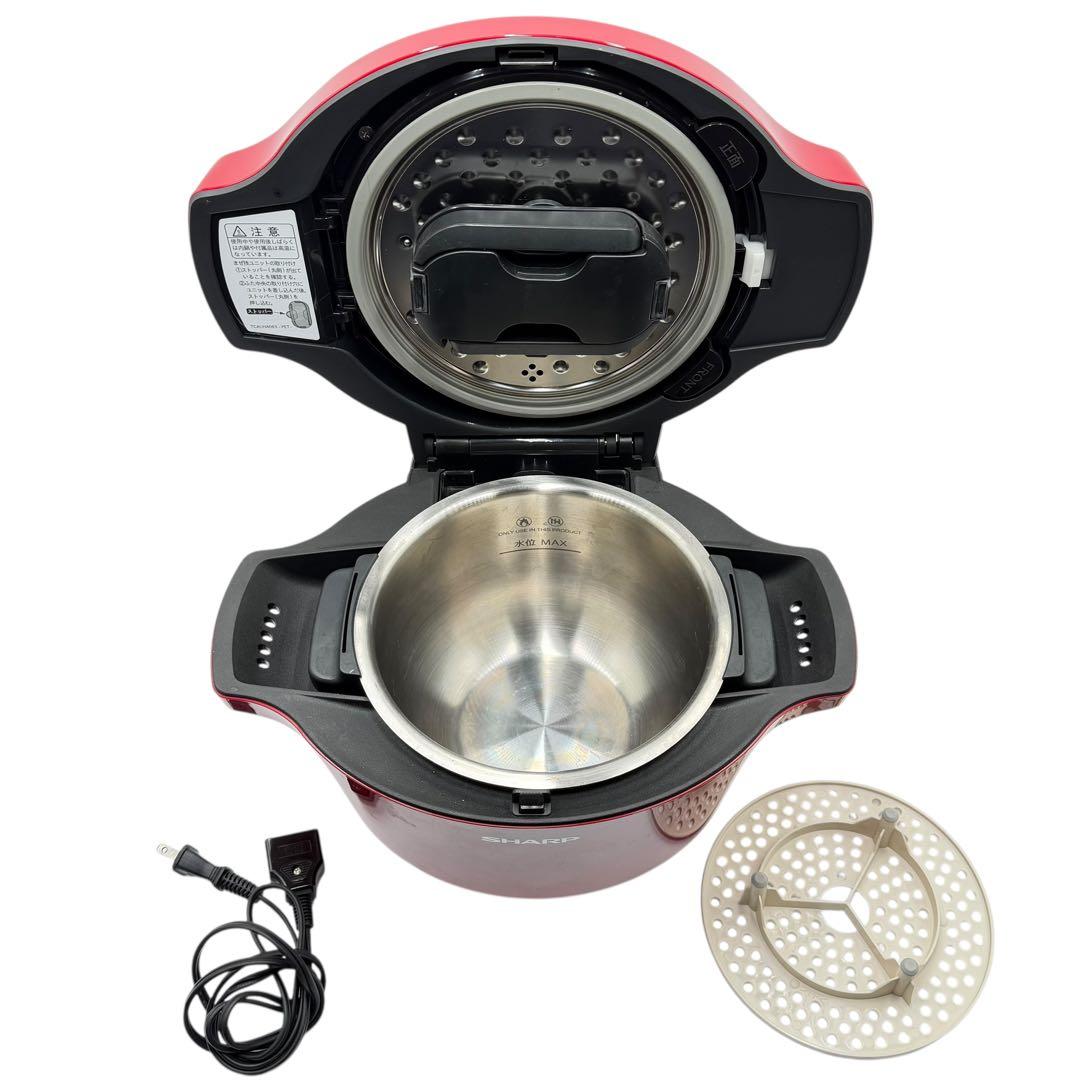 SHARP ヘルシオ 水なし自動調理鍋 KN-HT16E-R 1.6L 美品