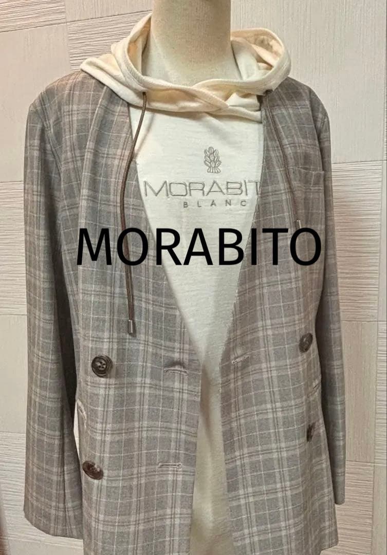 SALE✨MORABITO ✨モラビト チェック柄ノーカラージャケット
