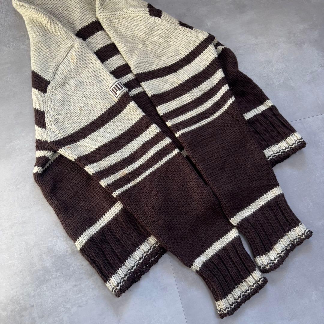 希少　80s - PUMA プーマ　ドライバーズニット　カウチン　茶色　トルコ製