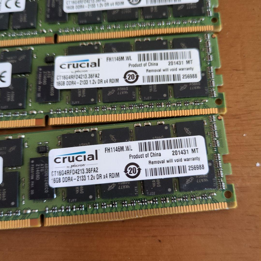Crucial 16GB DDR4 2133MHz メモリ4枚