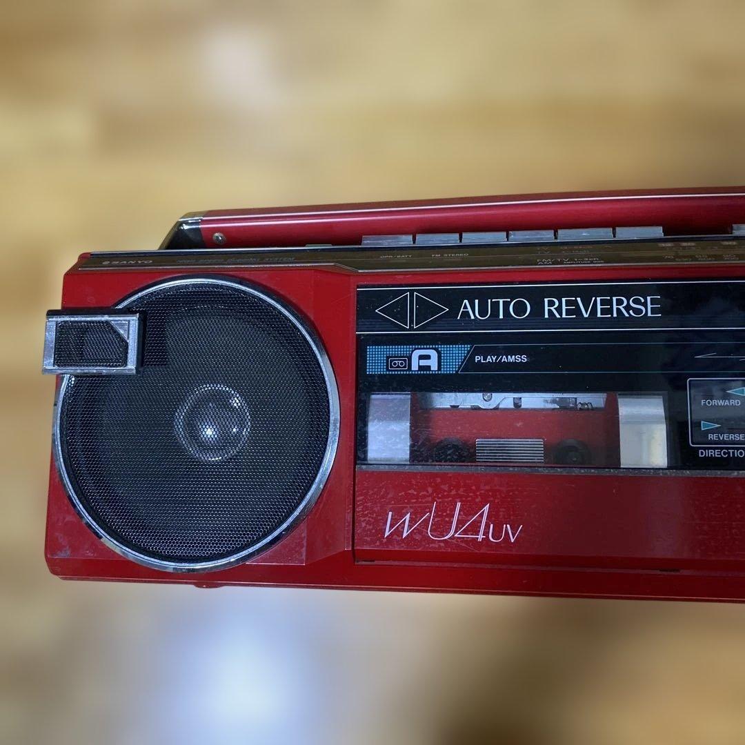 【送料無料】懐かしのダブルカセットプレーヤー サンヨー コンセント付 昭和レトロ