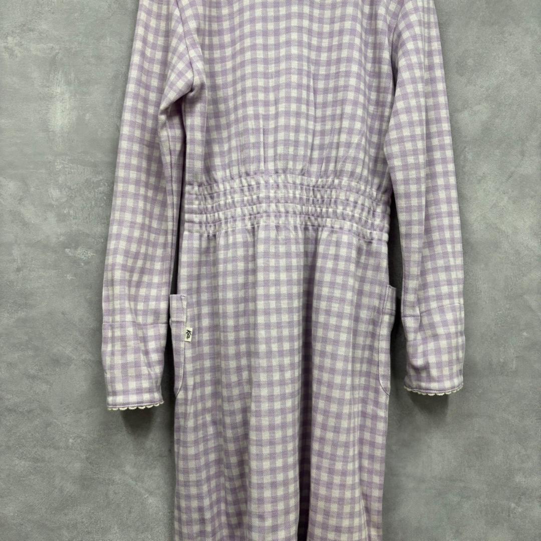 Katie パープル ギンガムチェック ワンピース N2237
