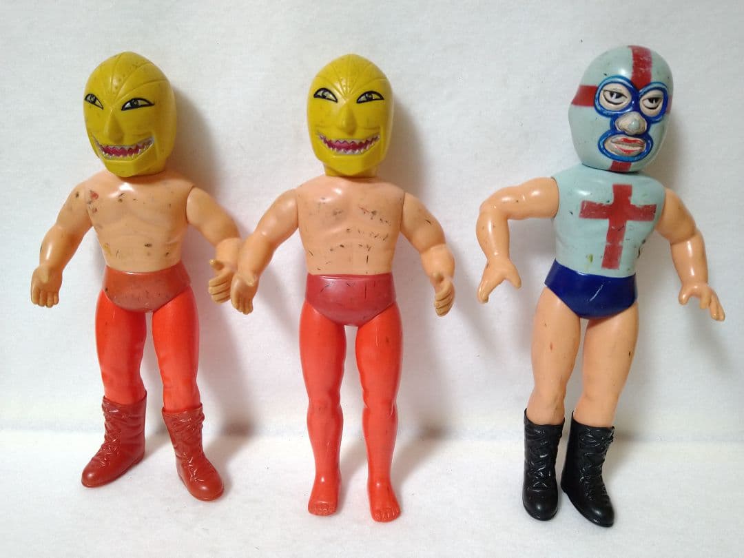 当時物 中嶋製作所 ゴールデンマスク ゴルゴダクロス 3体ソフビ タイガーマスク