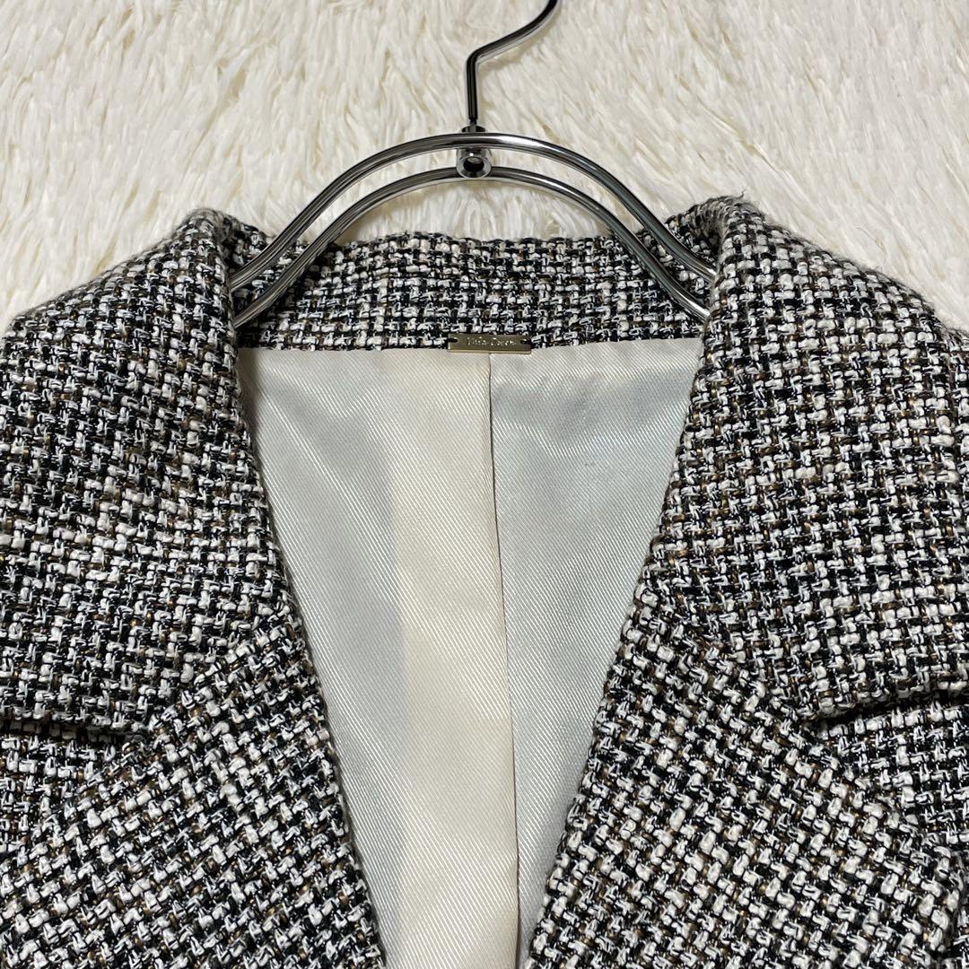 ミラオーウェン 金ボタン テーラード ジャケット ダブル ツイード 0サイズ