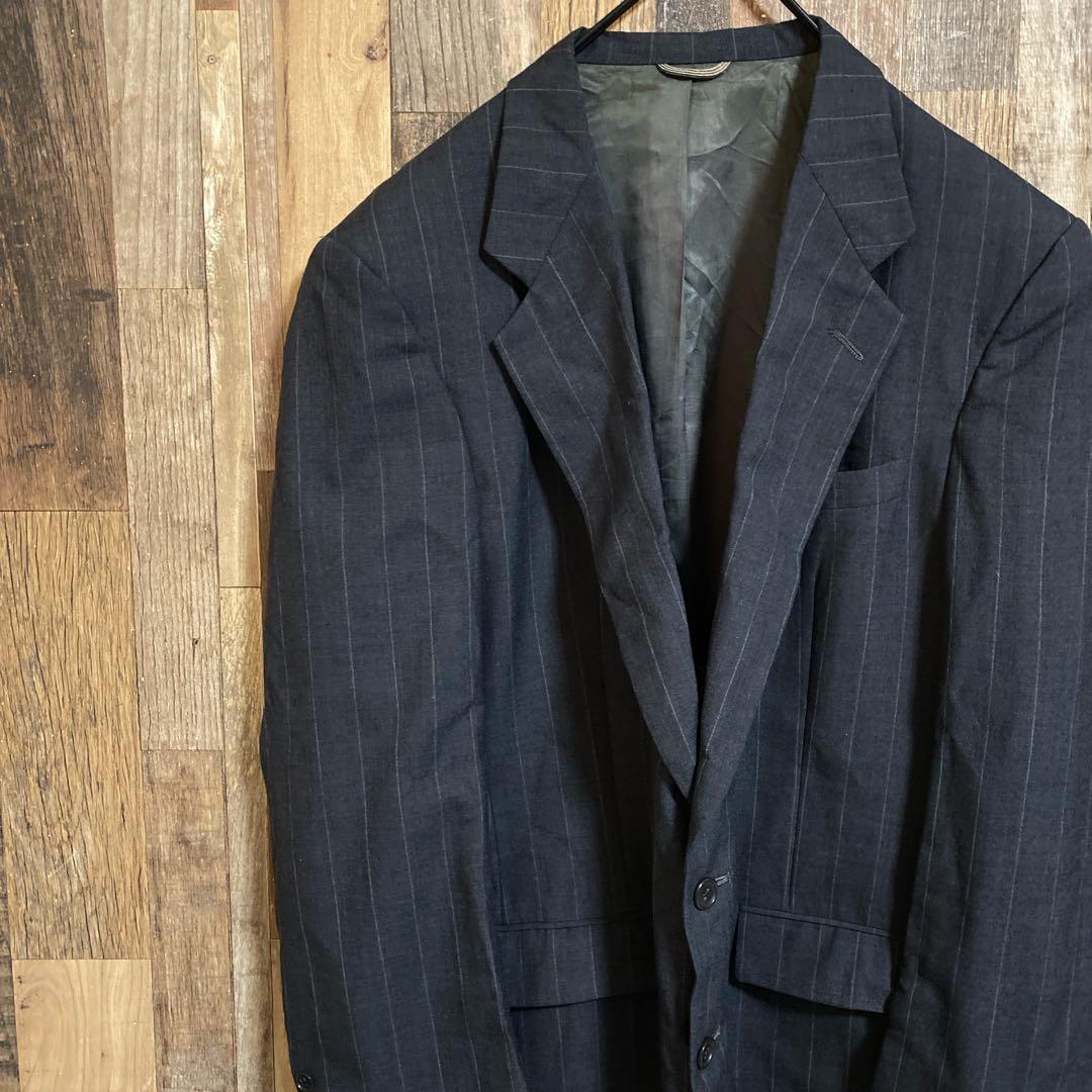 ディオール テーラード ジャケット スーツ ストライプ L ジャケット グレー