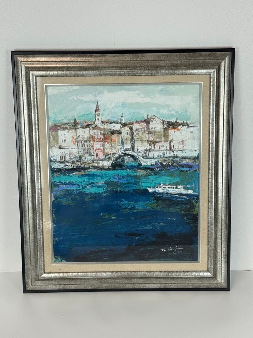 伊藤直 一枚の繪 【ベニス　ジュデッカ運河】 油彩 F8号