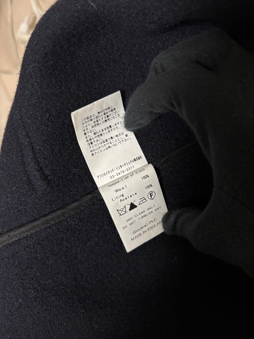 【美品】グローバーオール　キングストン　黒タグ　ダッフルコート　ネイビーカラー