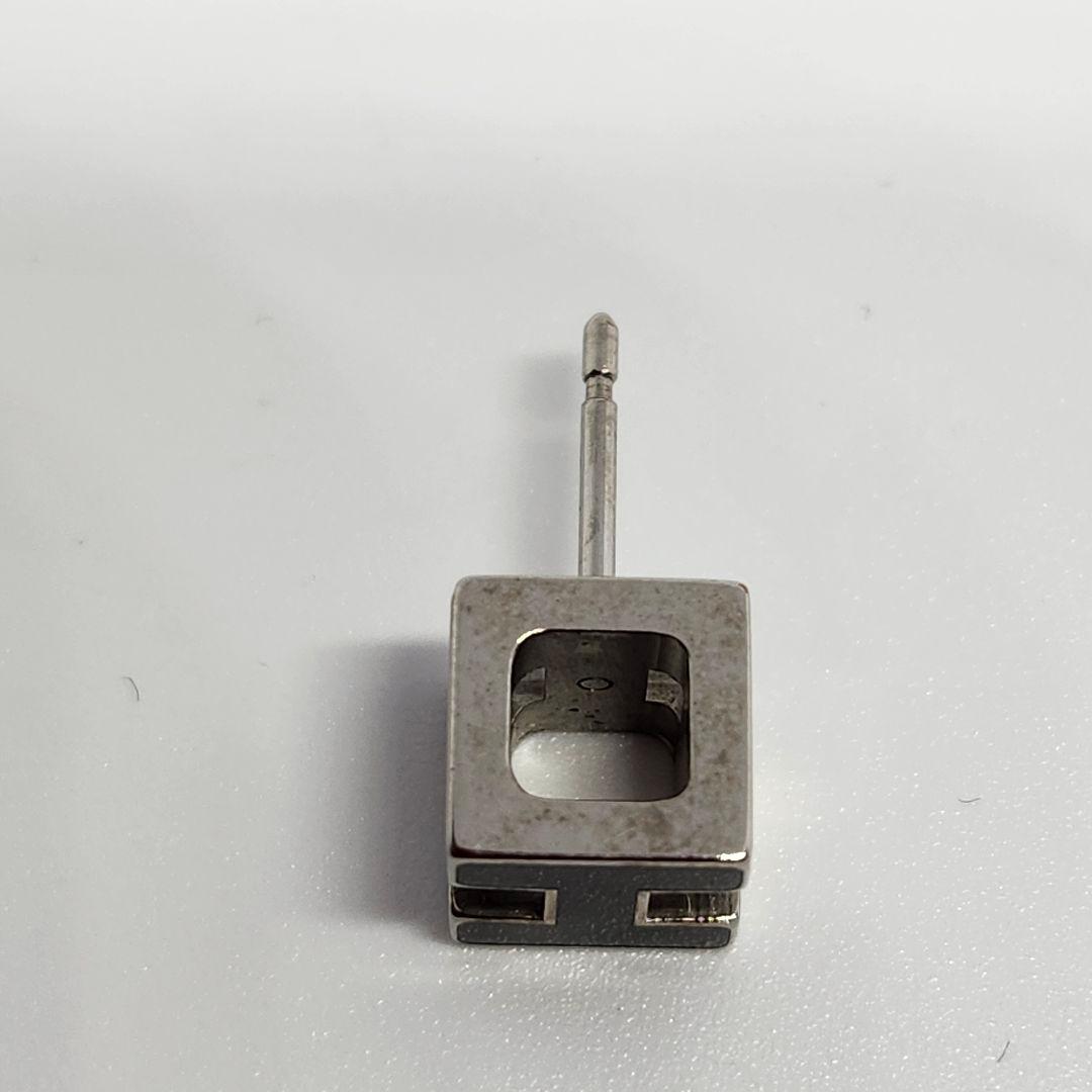 HERMES カージュド アッシュH CAGE'D H ピアス 片耳 ブラック