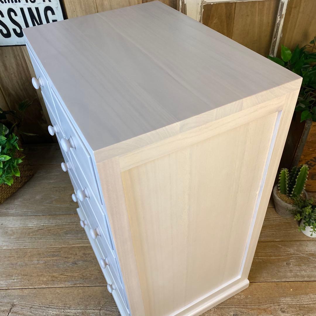 期間限定！セール中！木製多引き出し桐チェストタンスDホワイト48㎝×65㎝縦長