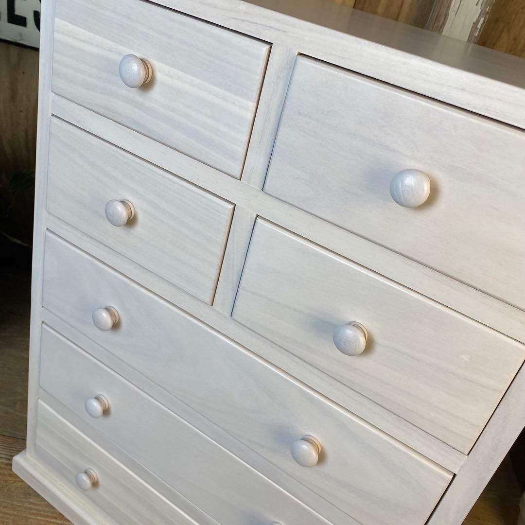 期間限定！セール中！木製多引き出し桐チェストタンスDホワイト48㎝×65㎝縦長