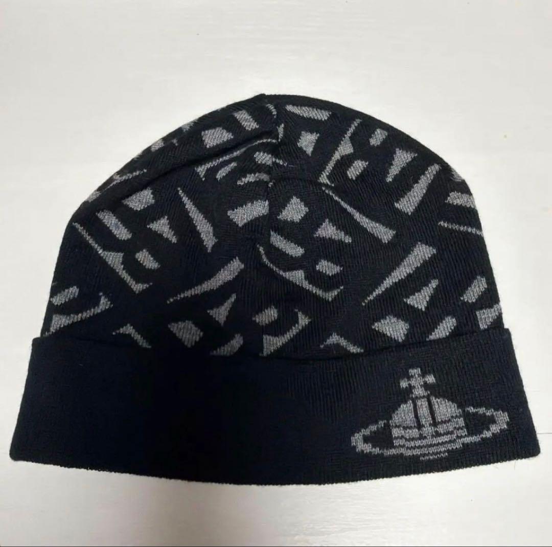 Vivienne Westwoodニット帽／ビーニー黒×グレー