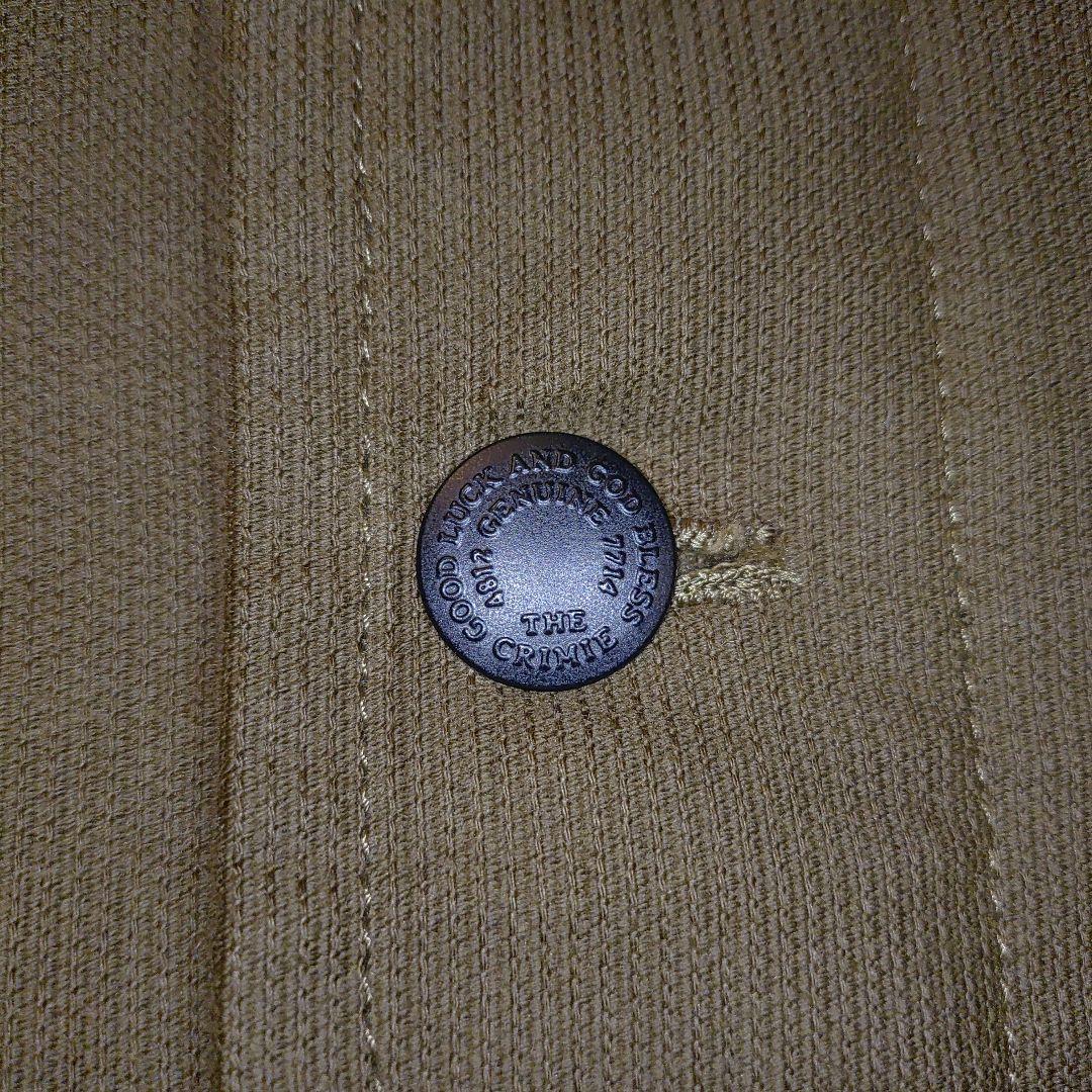 THE CRIMIE レザー切り替え　デッキジャケット　カーキ✕ブラックレザー