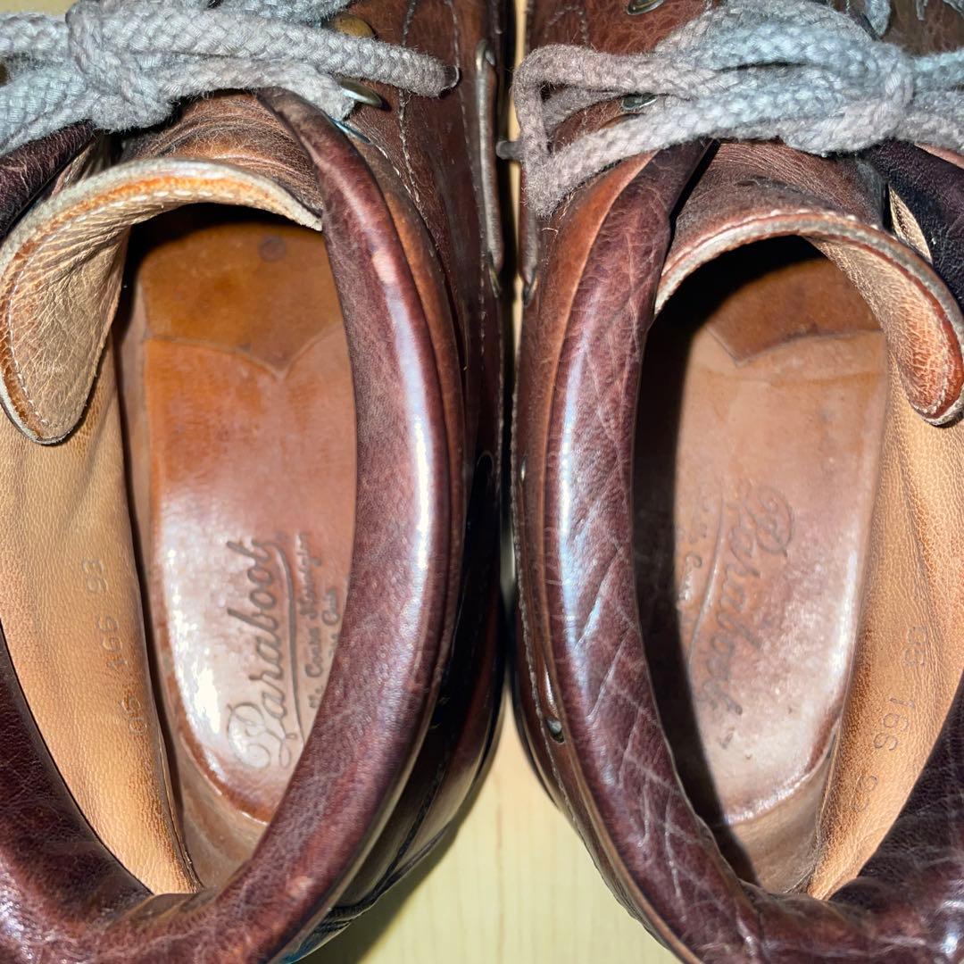 フランス製【パラブーツ】ヴィンテージでかタグ ミドルカットモカシンレザーシューズ