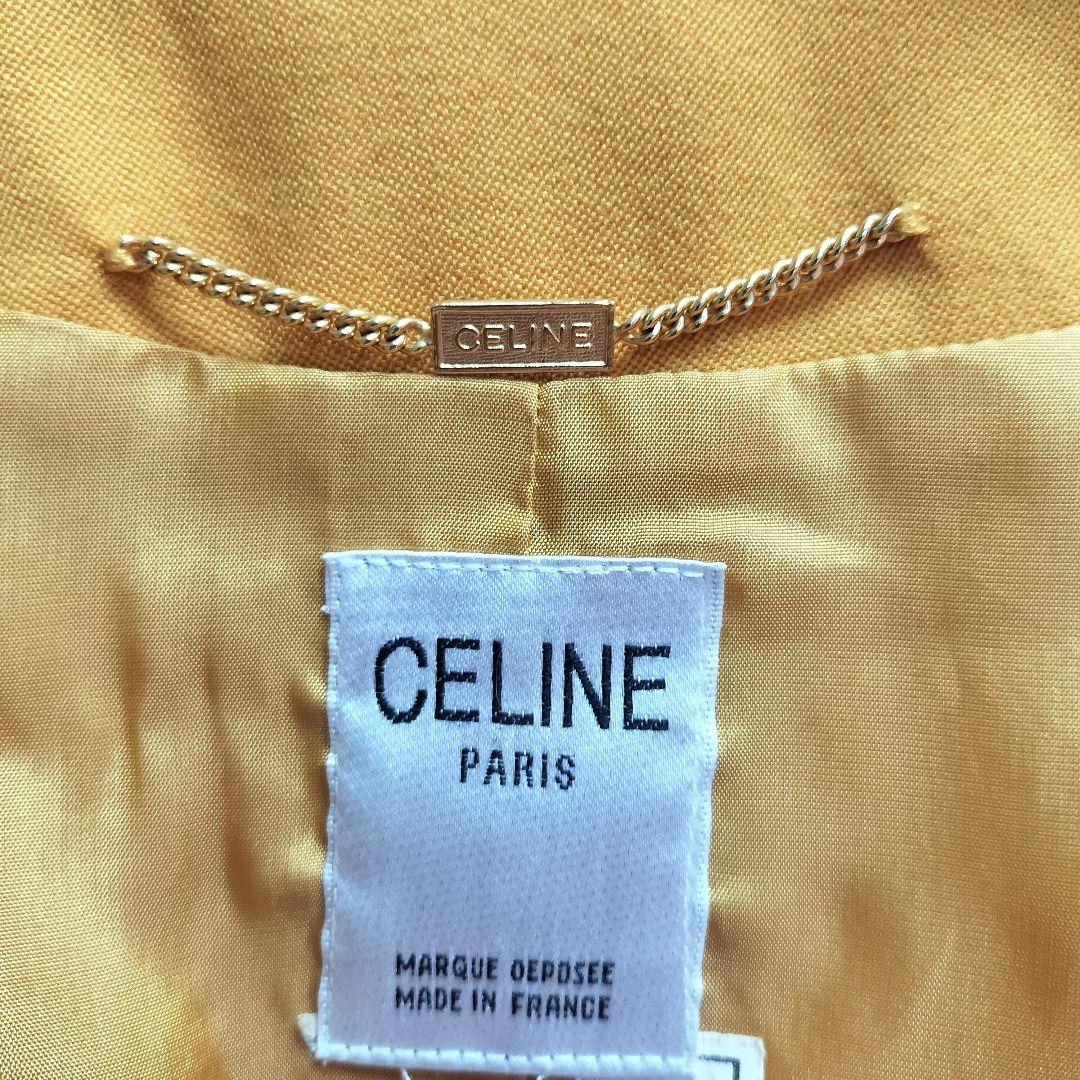 フランス製 Vintage CELINE 金ボタンショート丈 ジャケット　黄色