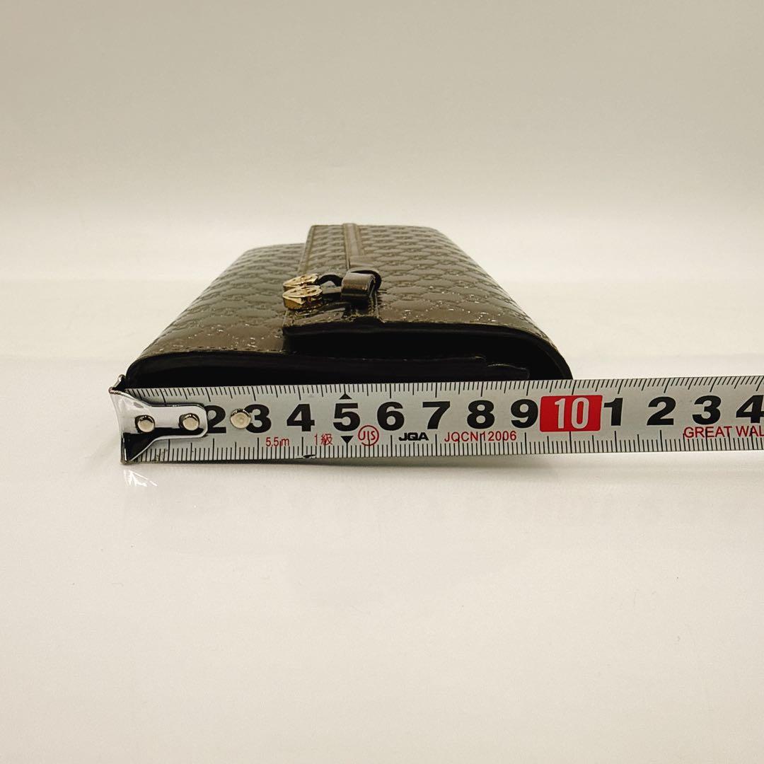 GUCCI グッチ 長財布 マイクロGG パテントレザー リボン 253405