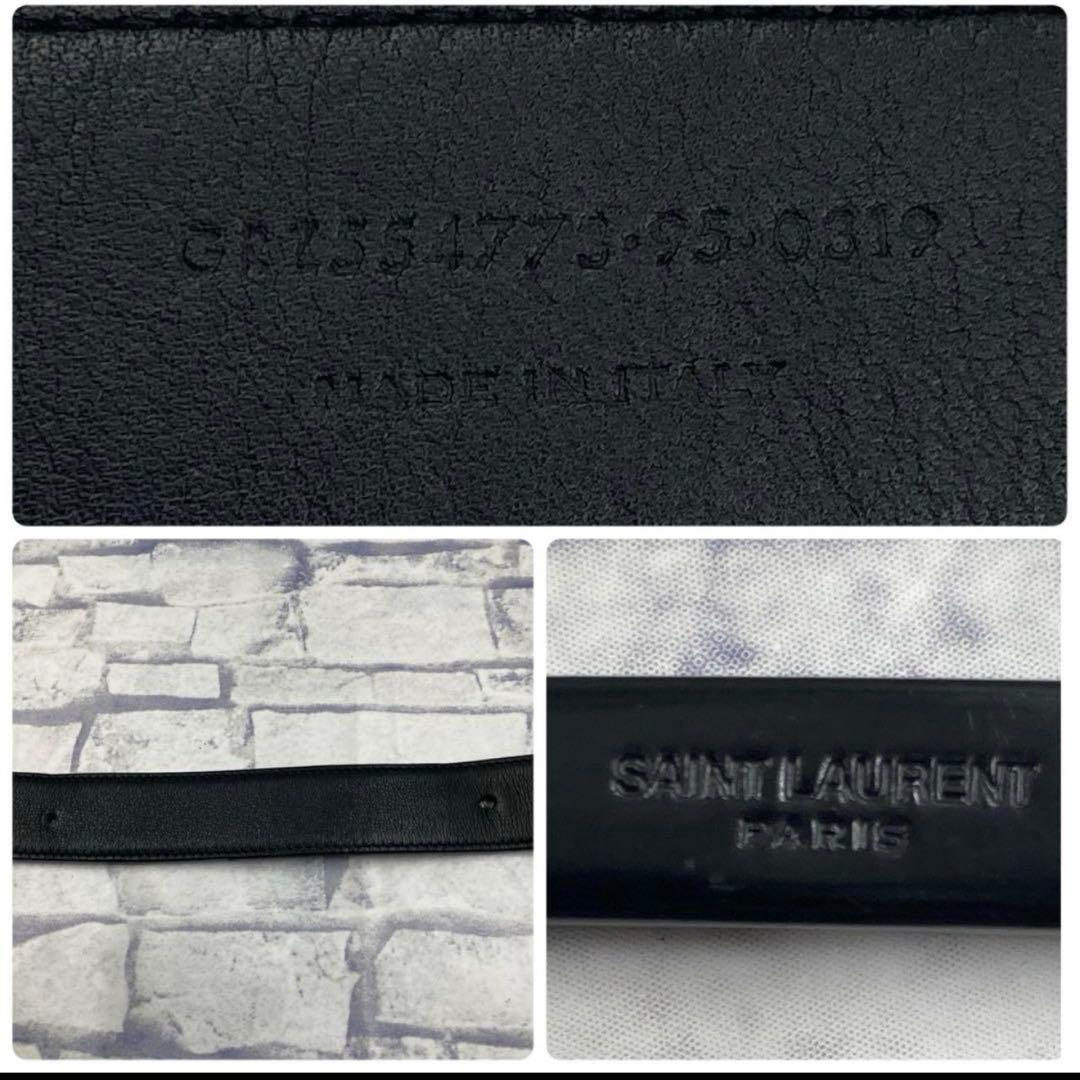 付属付き✨サンローランパリ ベルト カサンドラロゴ YSL レザー ブラック