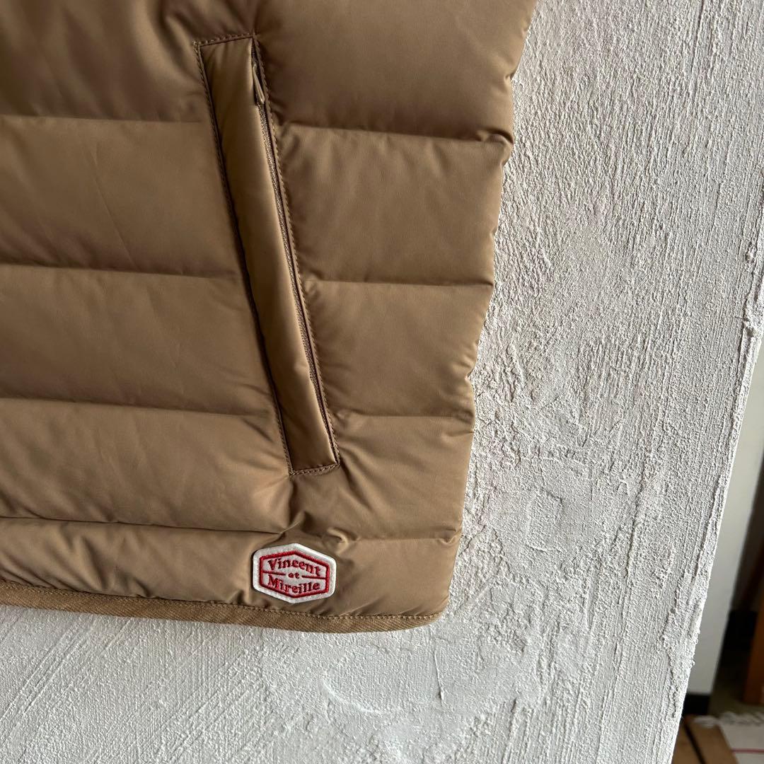 Vincent et Mireille ステッチレス ダウンベスト ベージュ