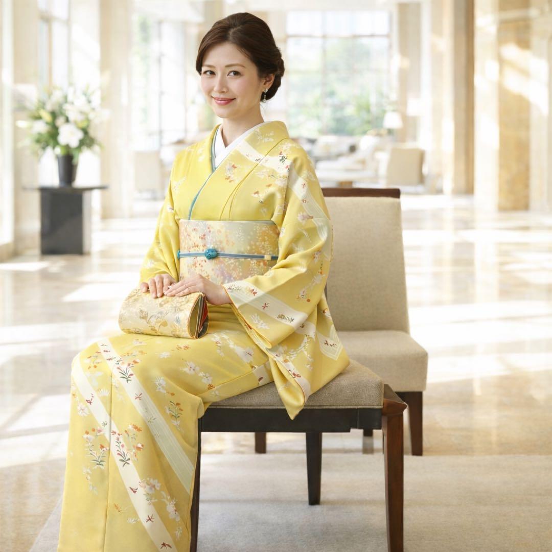 新春初売り価格❗️和装誌に載るような格別な【訪問着】未使用　手描き友禅・刺繍・金彩