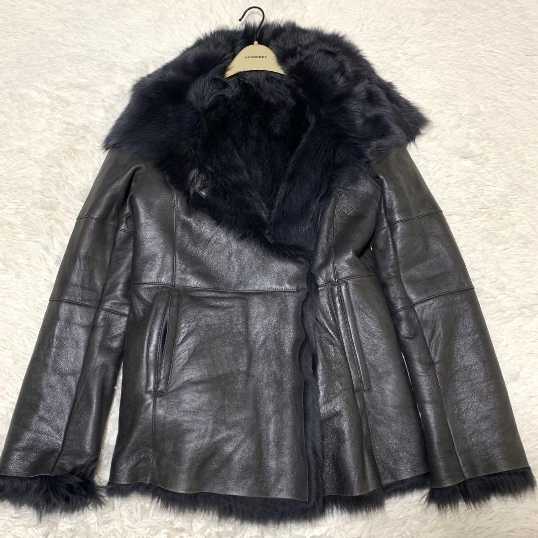 美品　 トゥービーシック ムートン　コート　ラムレザー　ブラック