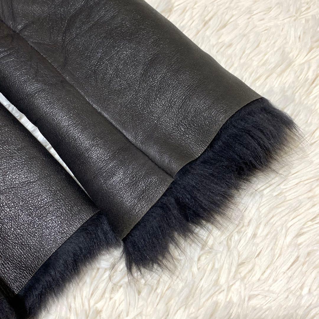 美品　 トゥービーシック ムートン　コート　ラムレザー　ブラック
