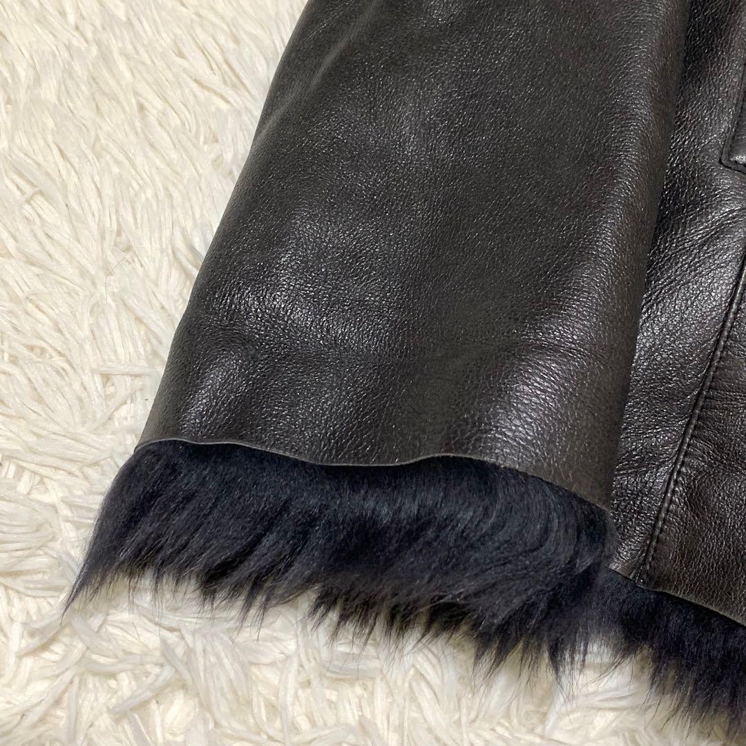 美品　 トゥービーシック ムートン　コート　ラムレザー　ブラック
