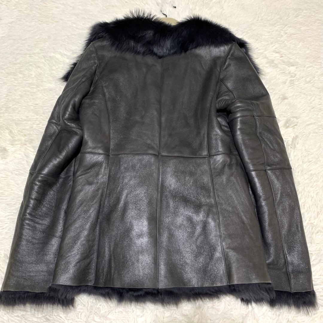 美品　 トゥービーシック ムートン　コート　ラムレザー　ブラック