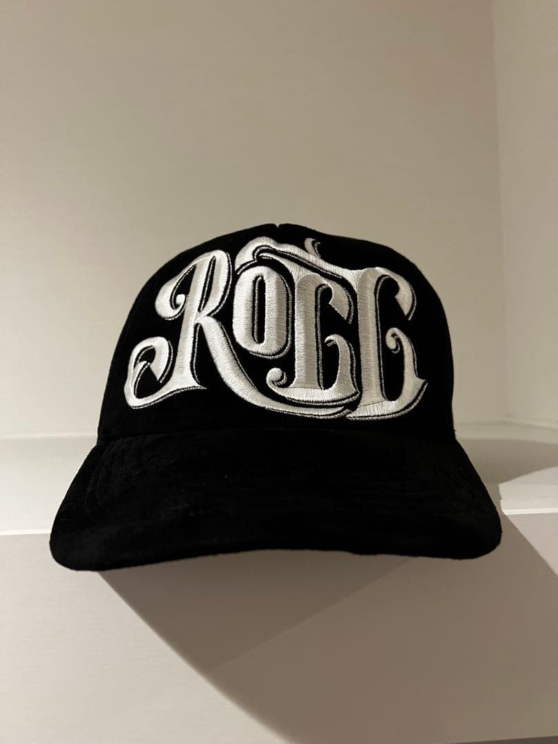 BACKLASH x ROLLコラボ刺繍ロゴ ベースボールメッシュキャップ 黒