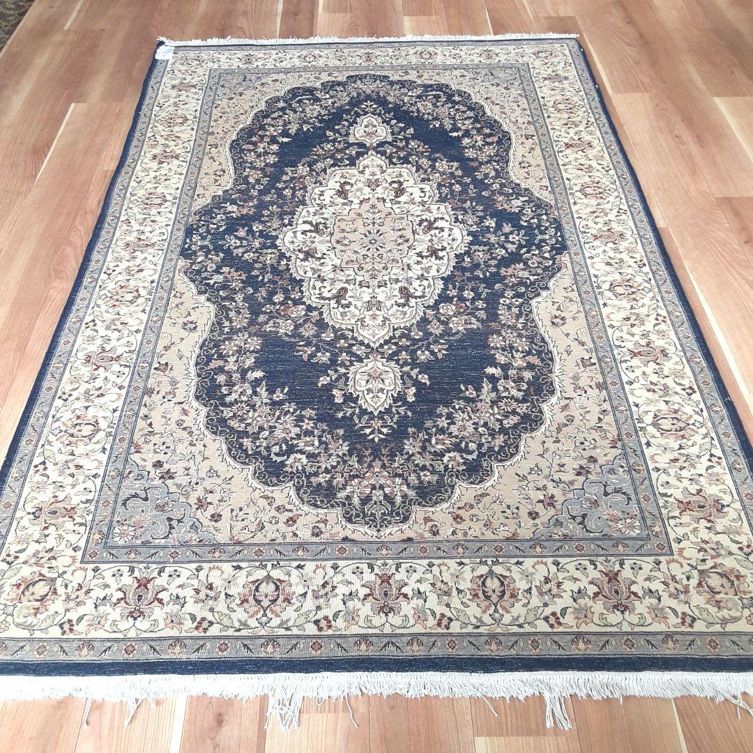 Y1154 高級ペルシャ絨毯 ウール100% 手織り 219×141㎝