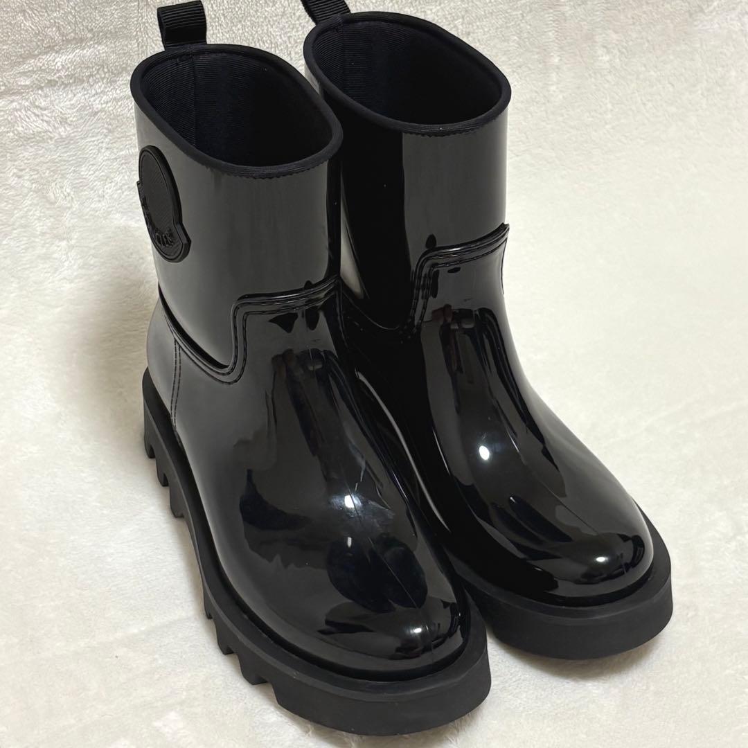 ◆MONCLER◆GINETTE ラバーブーツ 38 黒 レインブーツ