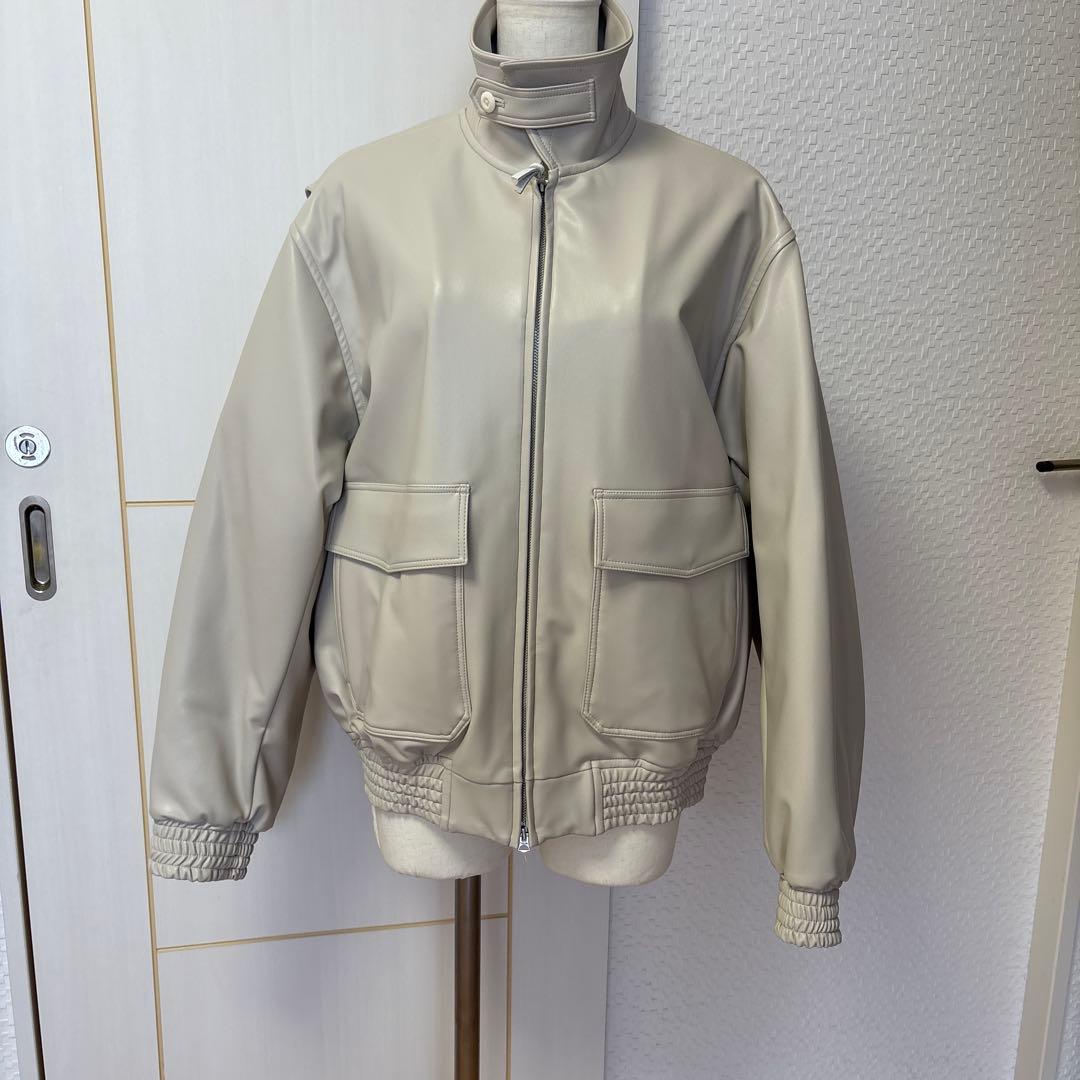 HYKE フェイクレザーブルゾン