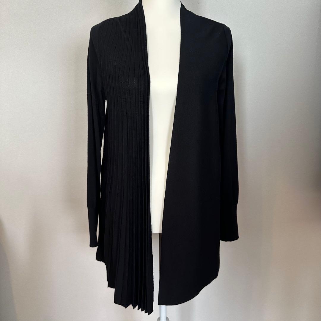 ★サルヴァドーレ フェラガモ★ウールシルクロングカーディガン 黒 ベルト付