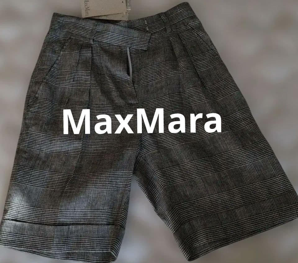 MaxMara チェック柄グレー ハーフパンツ 38 未使用