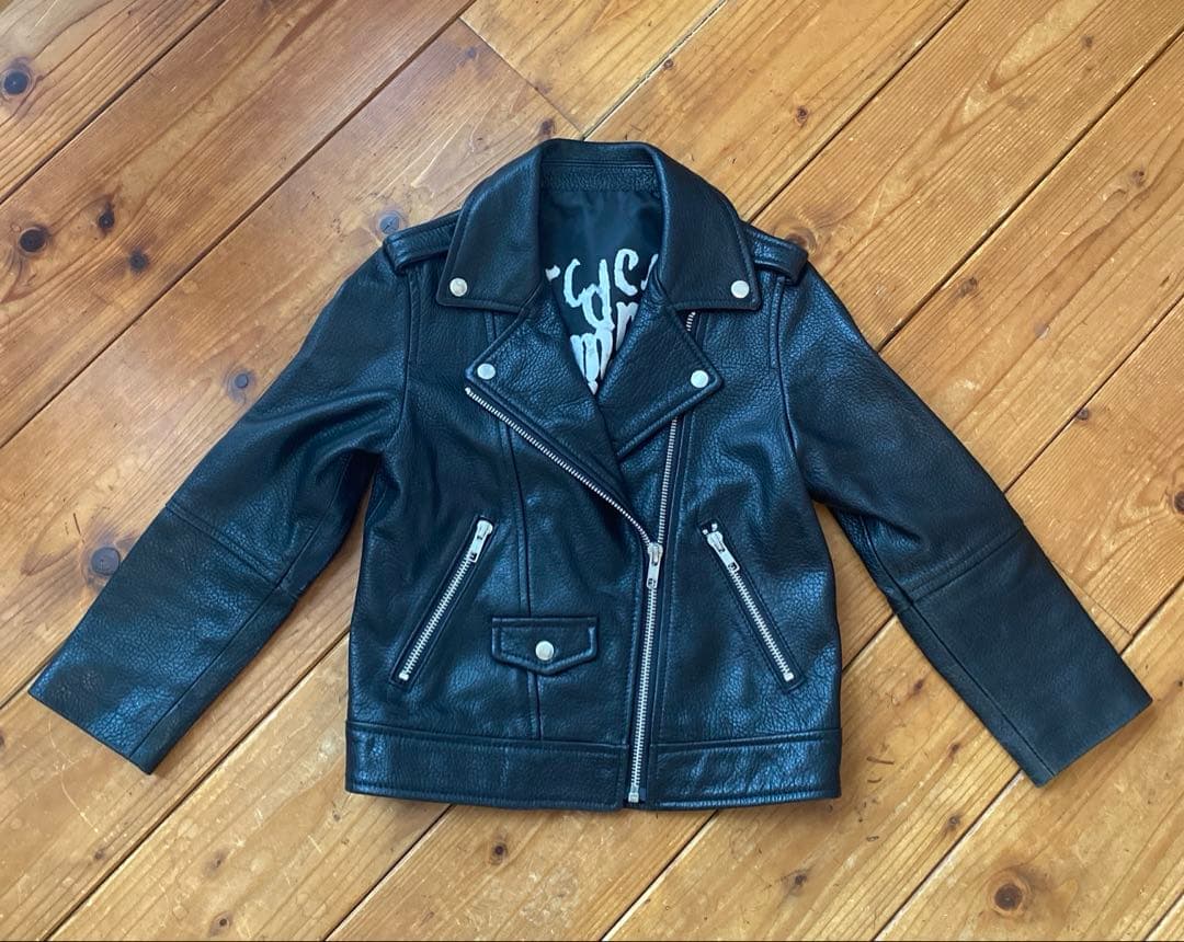 バーニー様 ライダースジャケット レザー ブラック　120cm
