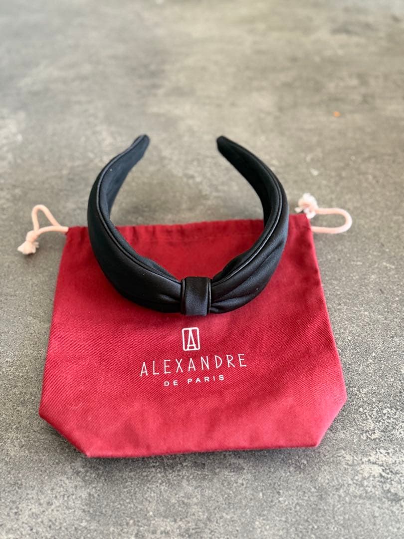 ALEXANDRE DE PARIS リボンヘアバンド 黒