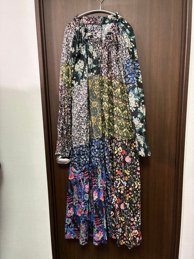 ameri vintage リバティパッチワークワンピース　M